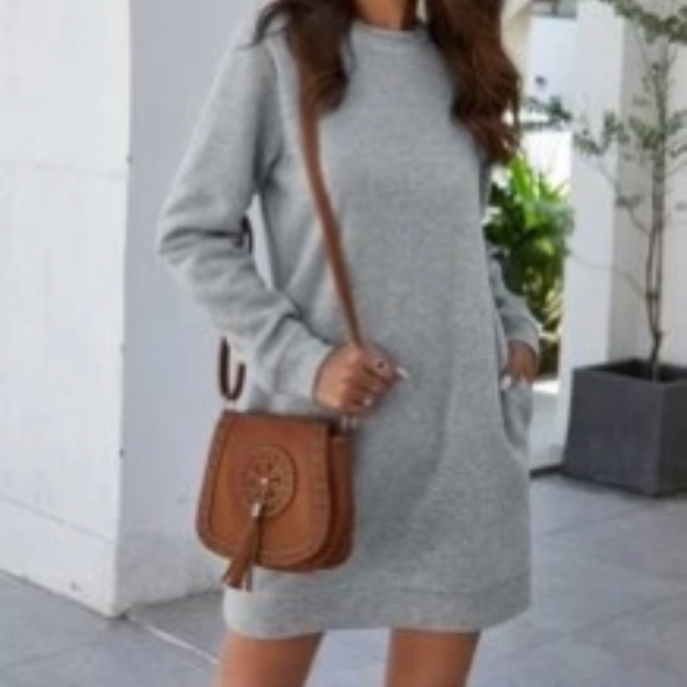 SHEIN Gray Sweater Dress